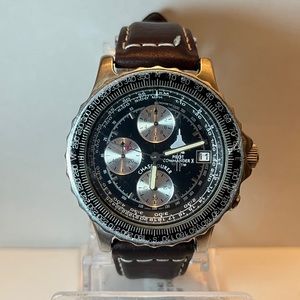 chase durer pilot commander X mens pilots vintage split second tachymeter watch